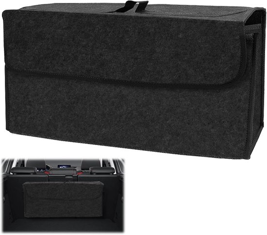 Kofferbak Organizer - Opvouwbare Tas - Auto Opbergen - Robuust Vilt Materiaal - 50 x 24 cm - Donkergrijs