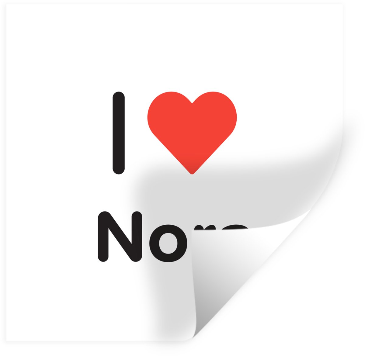 Muurstickers - Sticker Folie - I love - Nora - Meisje - 120x120 cm - Plakfolie - Muurstick