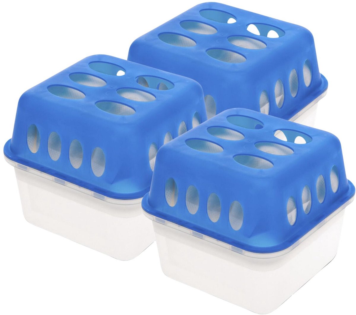 Ultra Fresh Vochtvanger / vochtopnemer 750 ml - 3x - met 2 stuks navullingen van 400 gram - Voorkomt geurtjes en schimmels