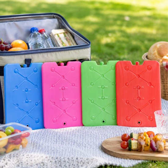 Excellent Houseware Koelelement Ice Pack - 2x - groen - plat - polyethyleen - 900 gram - 32 x 25 x 1 cm - schijf van Excellent Houseware — afbeelding 3