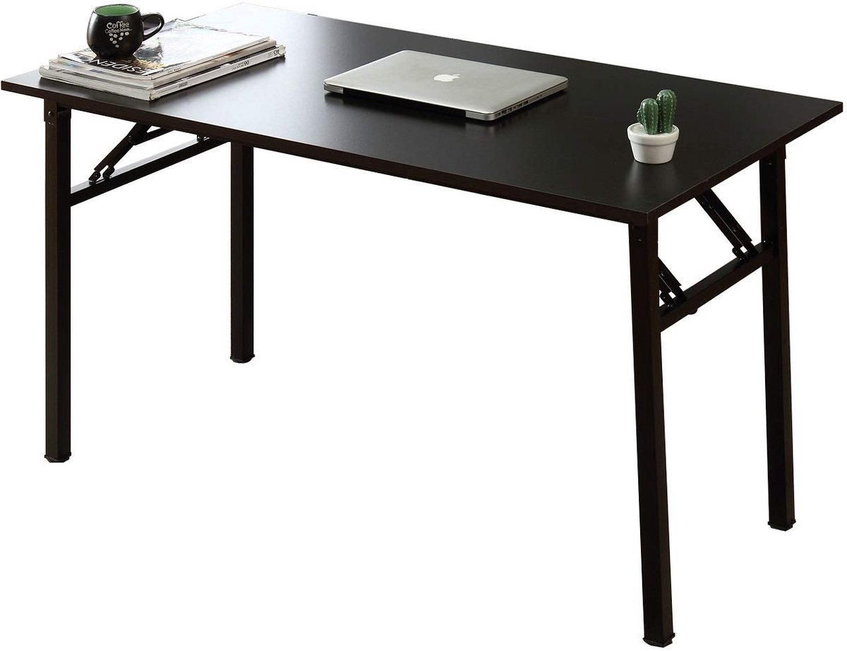 BHEU-LP-AC5BB-100 Klaptafel voor op kantoor, studeerkamer, als schrijfbureau, werkstation, eettafel, geen installatie nodig, 100 x 60 x 75 cm, zwart