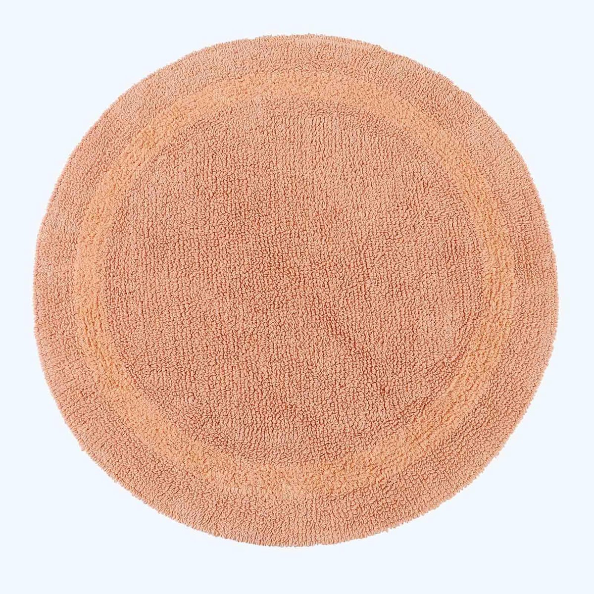 Ronde badkamermat, luxe 1600gsm extra zacht 100% katoen, omkeerbare badmat antislip, wasbaar, super absorberend, sneldrogend, perzik rond badkamertapijt, 80 cm