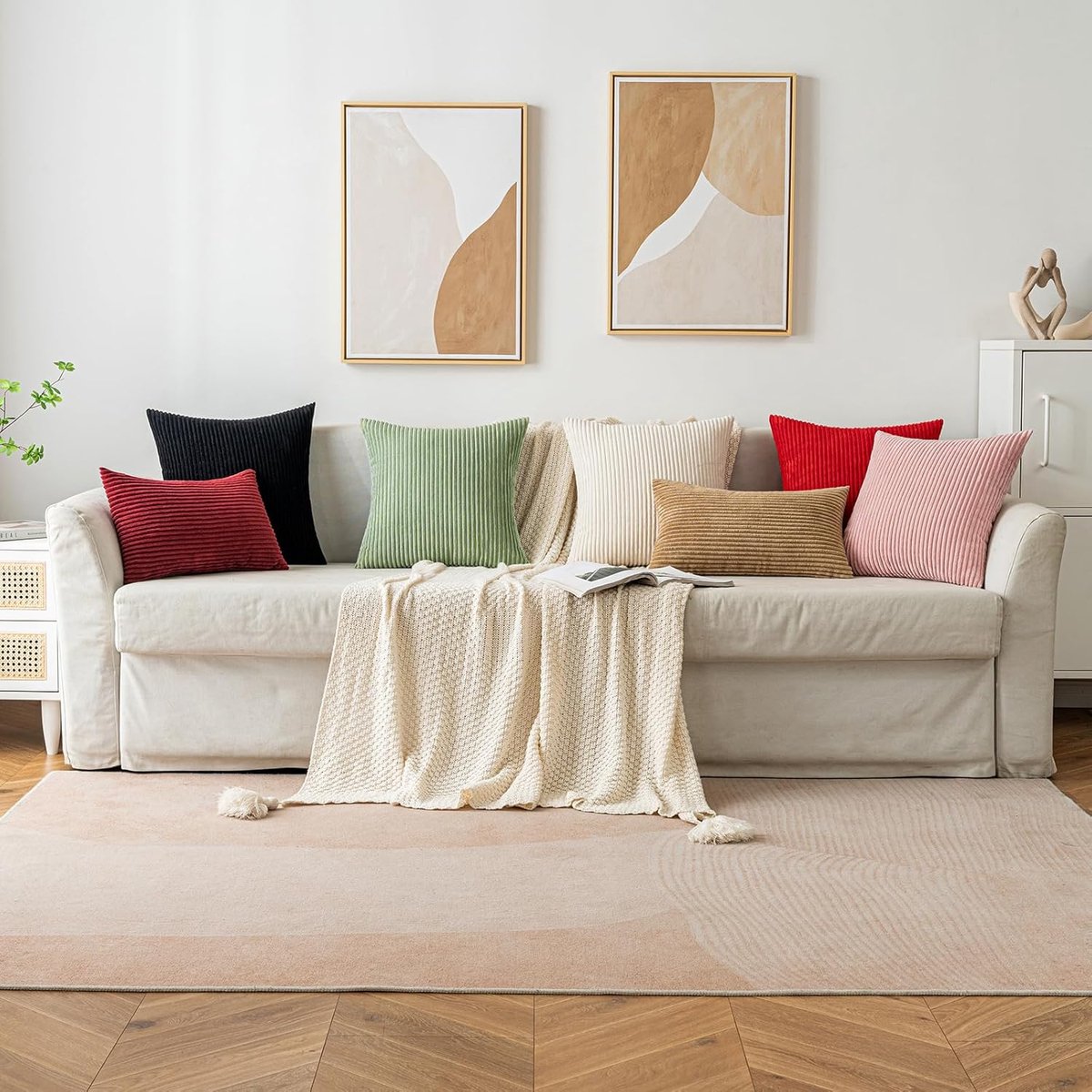 Kussensloop - Corduroy Fluweel - Voor Decoratief Kussen - Zwart 40x60 cm