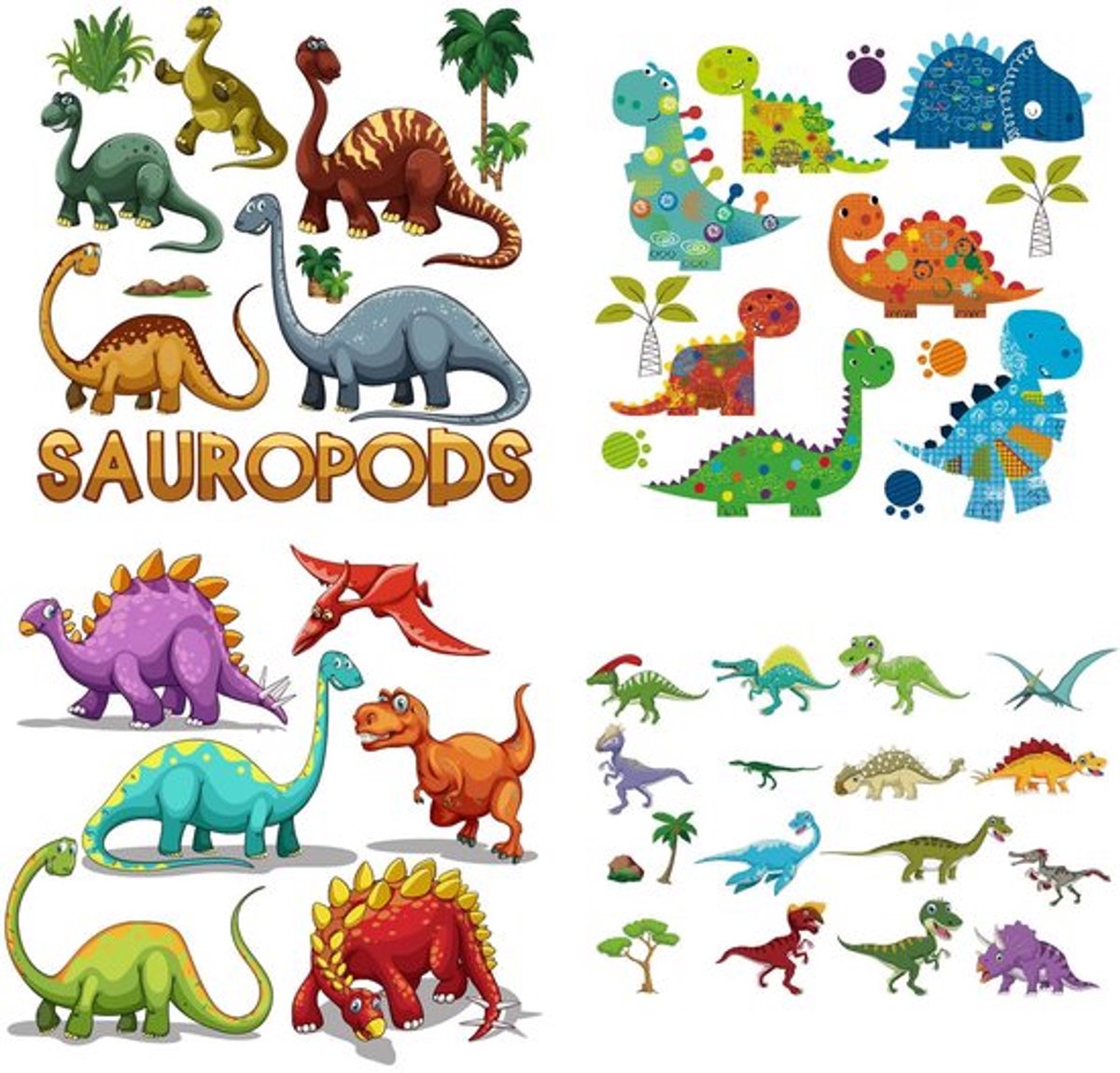 Dailygoods - Dinosaurusstickers - Opstrijkbare patches - Kleurrijk