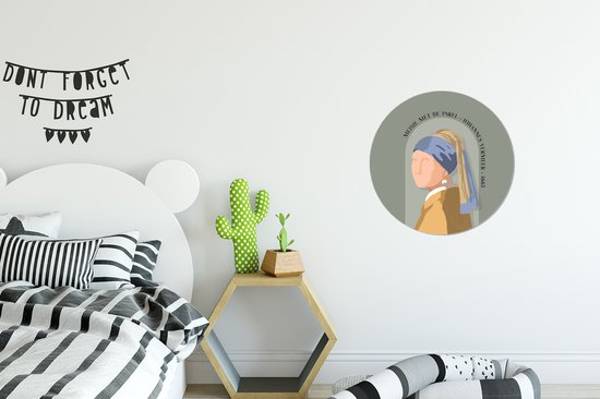 Cercle mural - Pastel - La Jeune Fille à la Perle - Vert - Maîtres Anciens - Aluminium - Dibond - ⌀ 30 cm - Intérieur et Extérieur