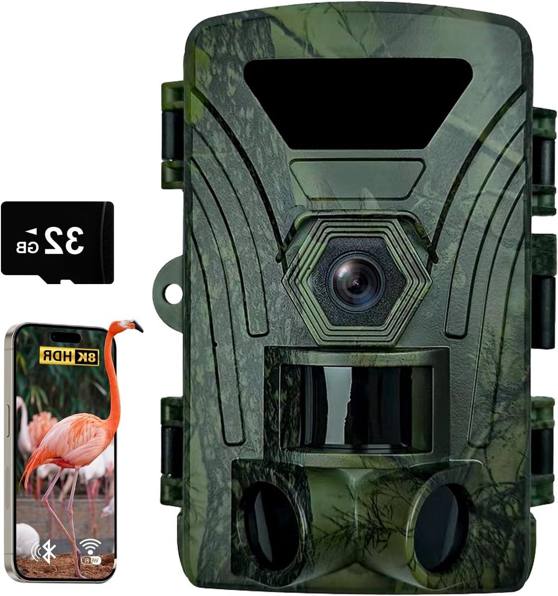 Wildcamera met Wifi - Dierencamera Trailcam - Natuur Omservation - 8K Video en 60MP