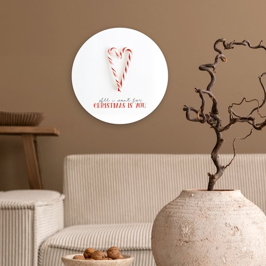 Wall Circle - Wall Circle Indoor - Noël - Snoep - Citation - ⌀ 30 cm - Décoration murale - Peintures Ronds