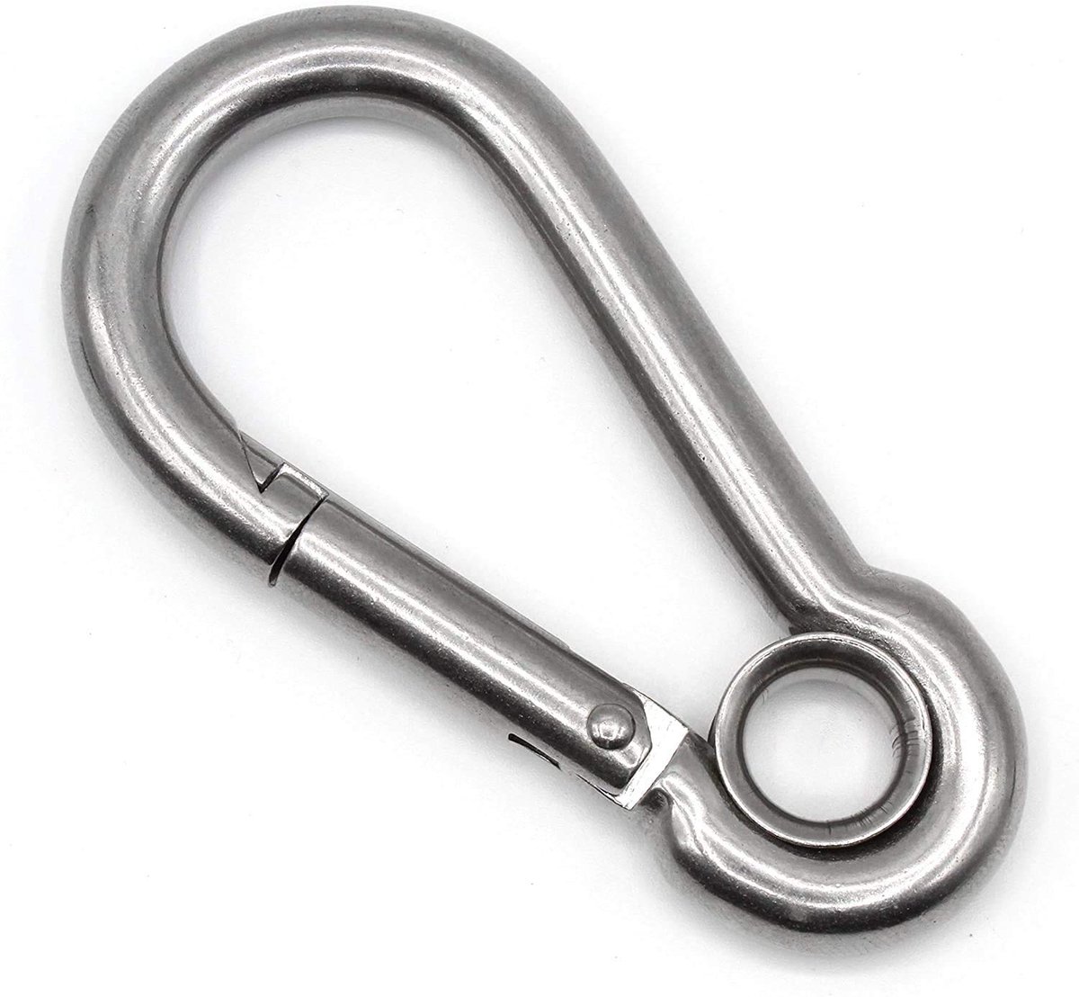 Karabijnhaak met kous 60 x 6 mm | DIN 5299 C | stalen oog 120 kg | klikhaak, brandweerkarabijnhaak
