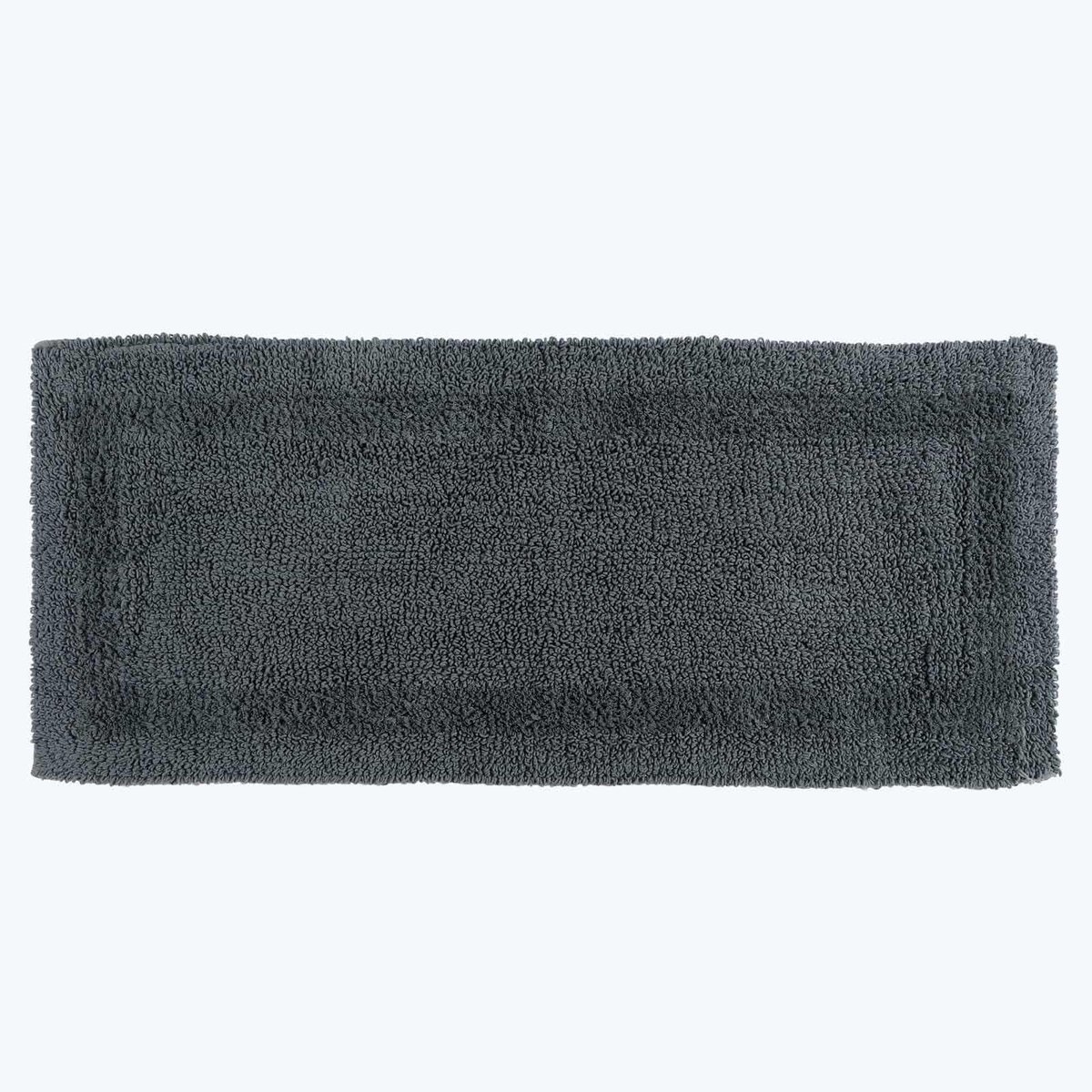 Badmat, loper, luxe 1600 g/m², extra zacht 100% katoen, omkeerbare badkamermatten, antislip, wasbaar, super absorberend, sneldrogend, grijs, lang badkamertapijt, 40 x 100 cm
