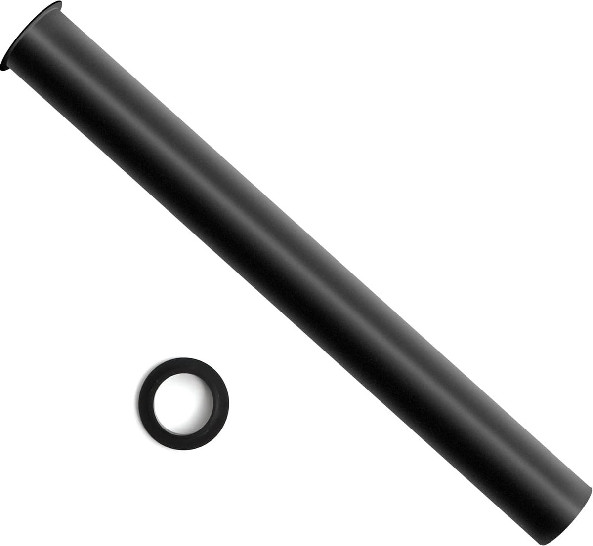 dompelbuis extra lang 400mm voor universele sifon, verlengbuis 1 1/4 inch x32mm afvoer, verstelbuis incl. afdichtingen, mat zwart