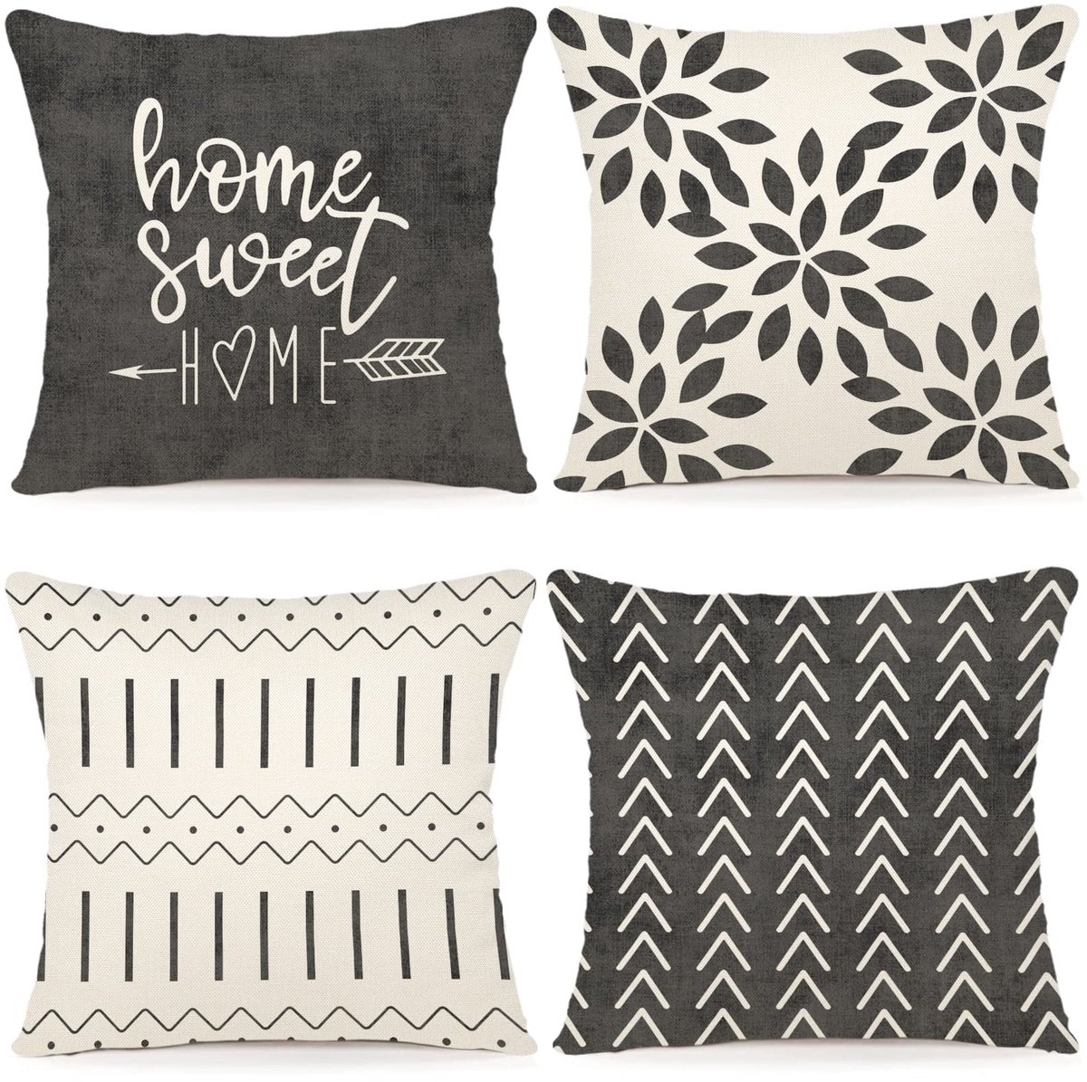 kussenhoezen set van 4 kussenhoezen linnen kussenhoes decoratieve kussen kussenhoezen voor sofa tuin bed bankkussen 45x45cm (set van 4)