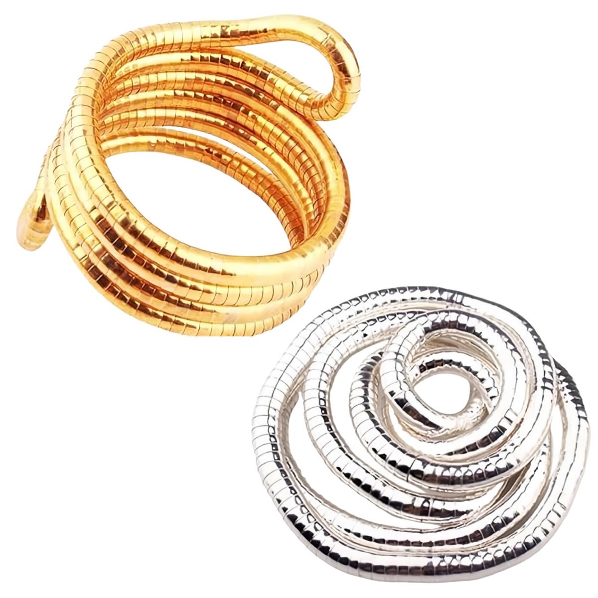 Snake Chain Necklace Set - Flexibele Goud en Zilver Alloy Ketting - Fashion Bracelet Voor Vrouwen