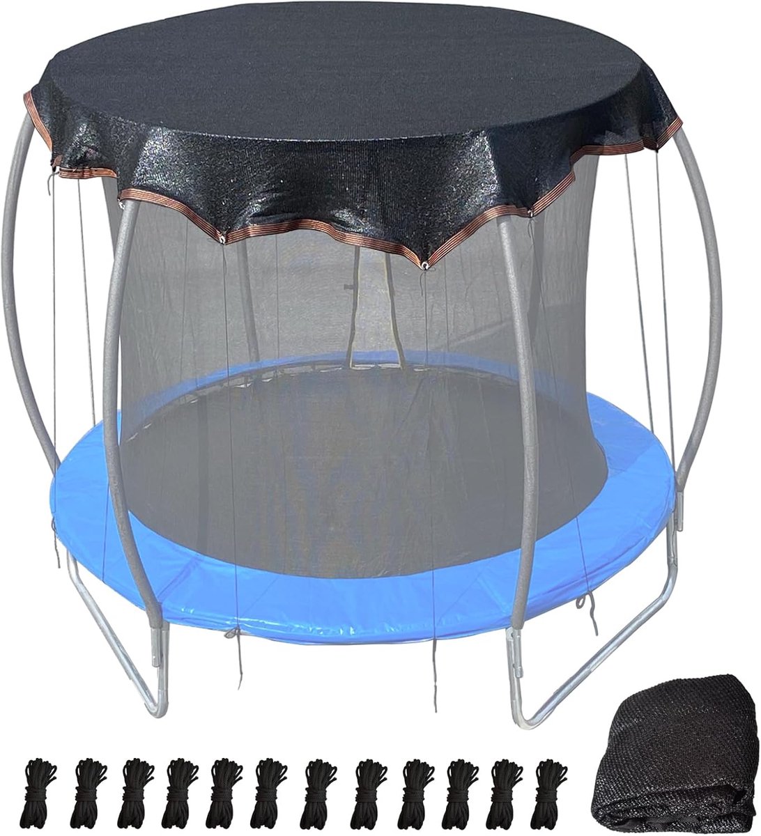 Ronde, robuuste trampoline-zonnescherm van 2,4 meter (8 voet), biedt bescherming tegen zon en bladeren, geschikt voor speeltuinen in de achtertuin, alleen de tent (2,4 meter).