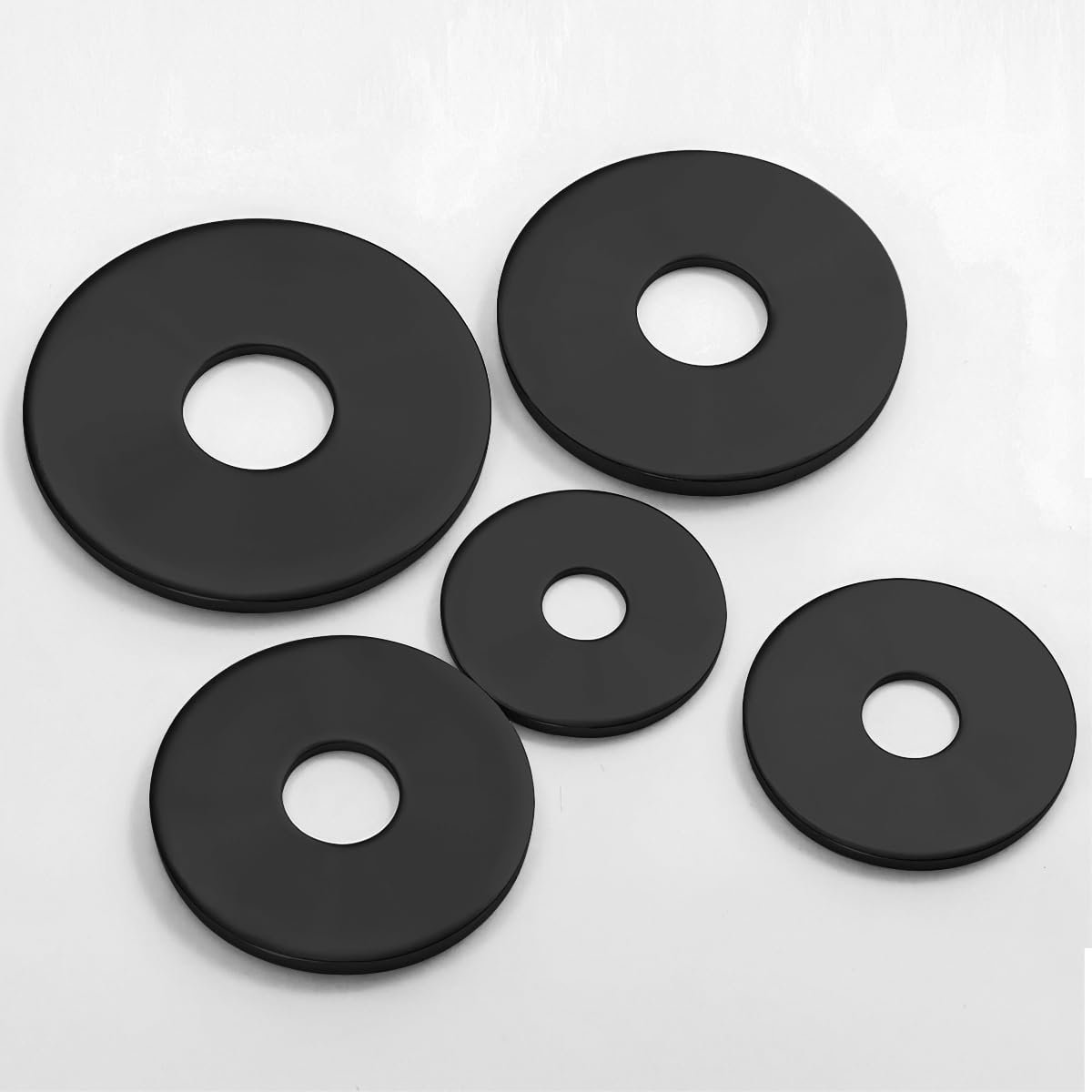 Metalen sluitringen M8 x 25 mm dikte 2 mm 25 stuks grote platte sluitringen roestvrij staal A2 V2A DIN 125 borgring roestvrij staal zwart voor schroeven en bouten met schroefdraad