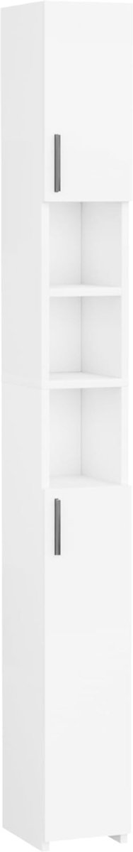 CRLYN® Badkamer Opbergkast - Hoekkast Smal - Ruimte Maximaliseren - Wit
