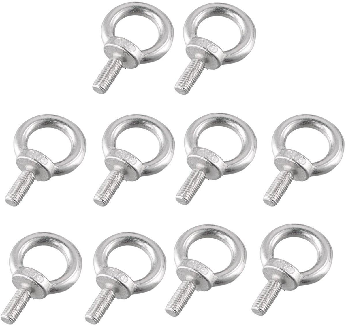 Oogbouten, oogoog, ringschroef M5, oogbout 304 roestvrij staal, hefbouten, voor buiten, huis, hefbevestiging (M5X10)