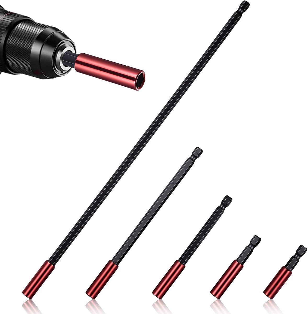 Lange bithouders, bitverlenging, 50/60/100/150/300 mm, 1/4 inch zeskantige schacht, bithouder, magnetische bitverlenging voor accuschroevendraaier, schroevendraaier, slagschroevendraaier