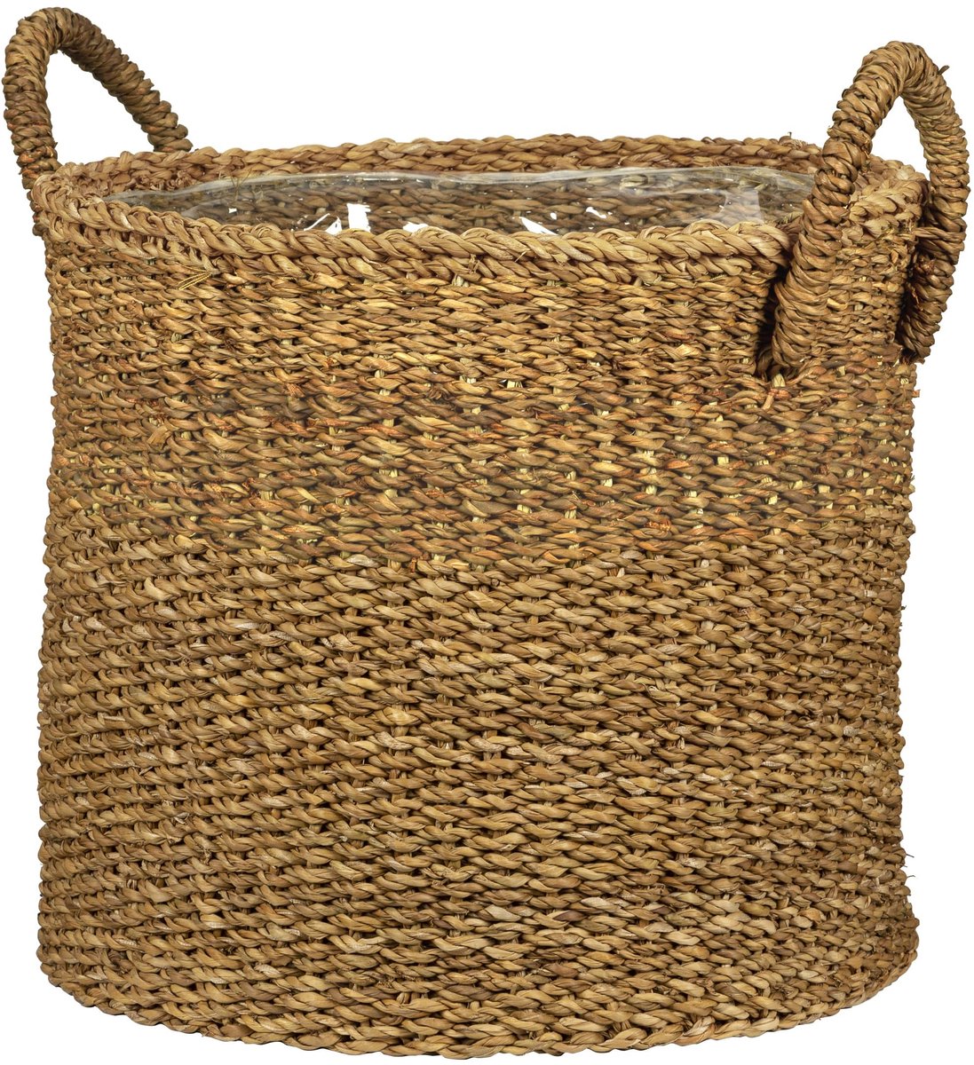 Seegras 33, mandmand/mand-plantenbak/mandpot met handgrepen van zeegras kleur: groef, 35 cm diameter, 31 cm hoog, 26,9 l vol.