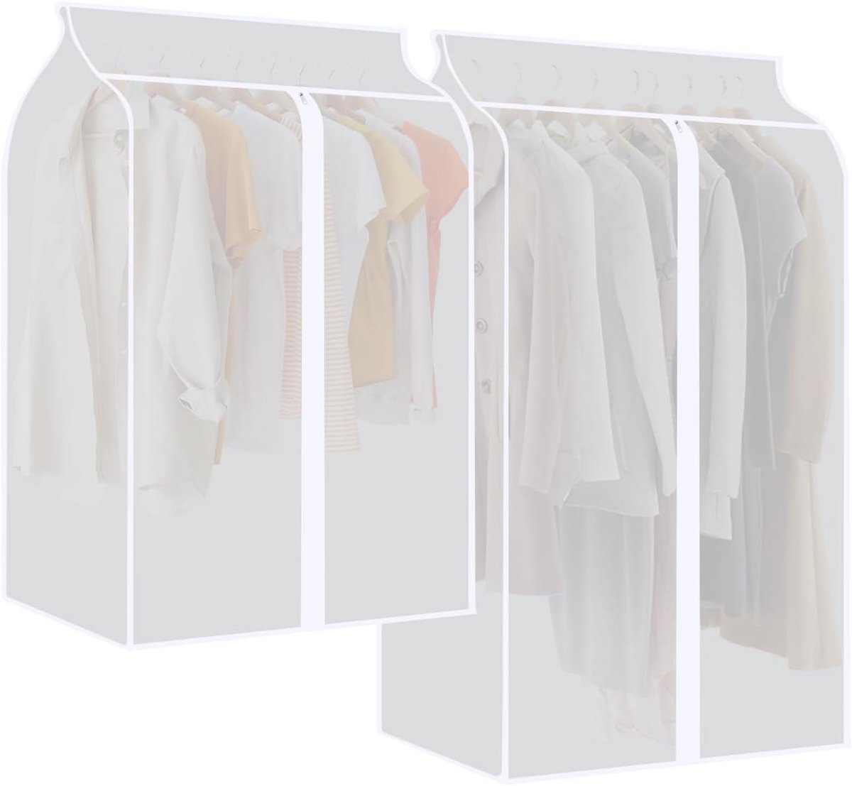 Stofhoezen, 2 Stuks, Stofdichte Kasthoezen, Transparante Stofhoezen, Beschermhoezen voor Shirtkostuums, Jassen, Jasjes, T-Shirts, Jumpsuits