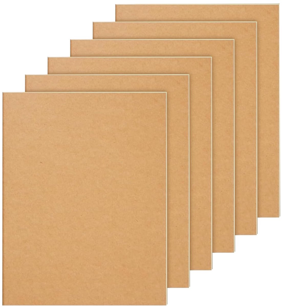 Kraft Notitieboek, A4, geruit, 6 notitieboekenset, geruit notitieboek met 64 pagina's (32 vellen), notitieblok voor kantoor, school en reizen (21,6 x 28 cm)
