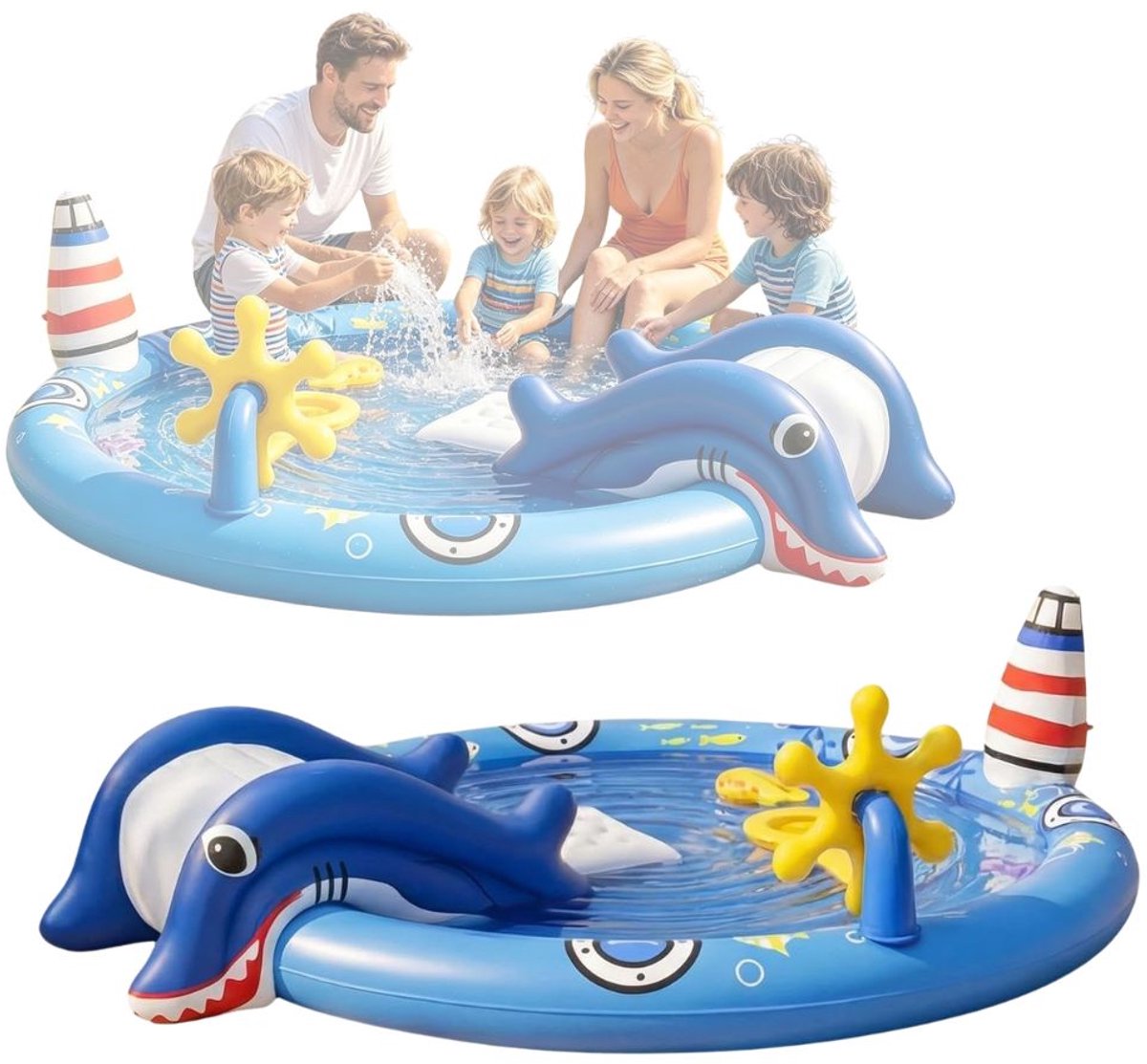 CRLYN® Kinderzwembad met Glijbaan - Glijbaan - Speelzwembad