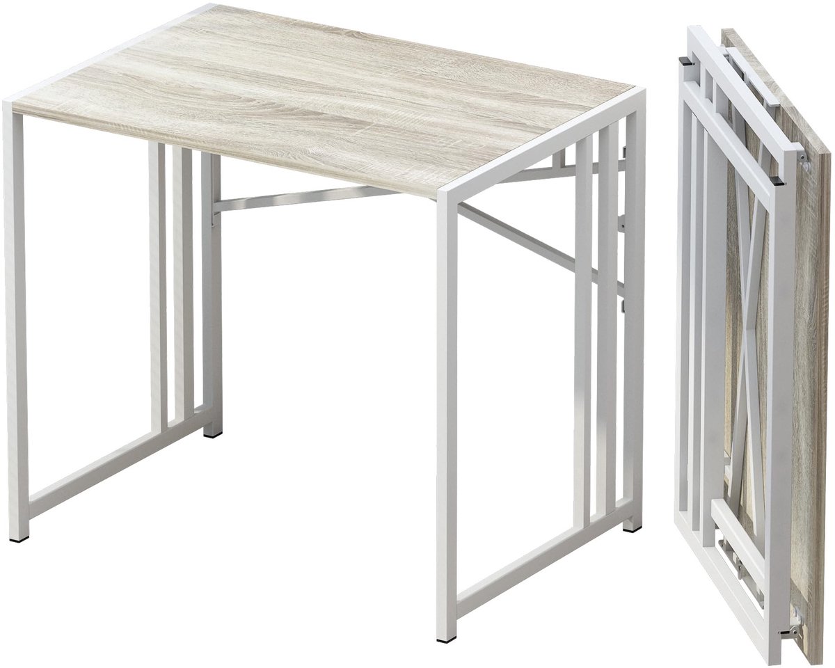 Vouwbureau voor tieners 83 cm - Beige - Geen montage nodig - Ideaal als schrijf- en gamingtafel - ShopVlot