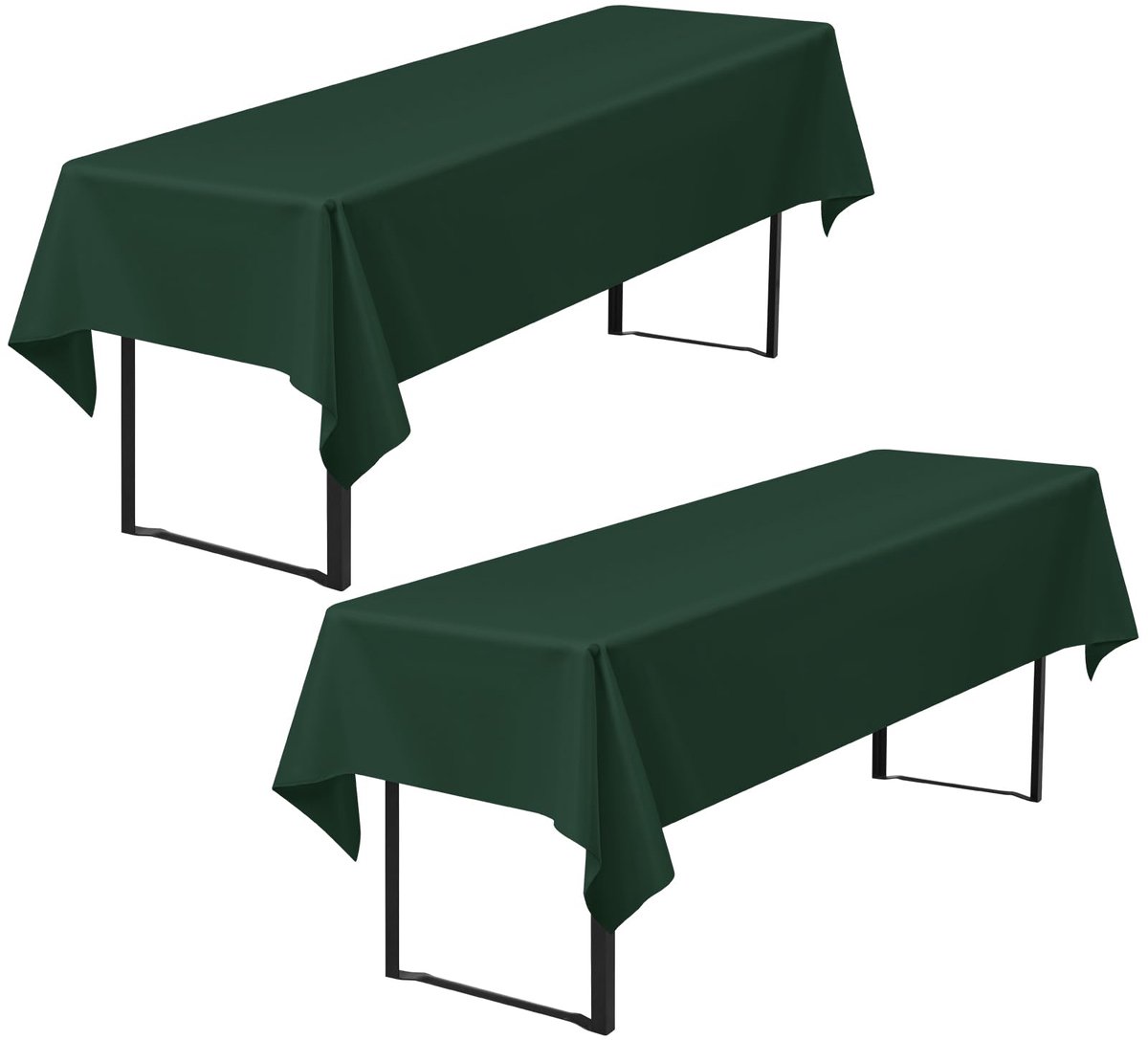 2 stuks biertafelkleed, donkergroen biertafelkleed, 110 x 260 cm biertentdoek, duurzaam polyester tafelkleed, wasbaar tafelkleed voor tuinfeest, verjaardagsfeestje of barbecue (donkergroen)
