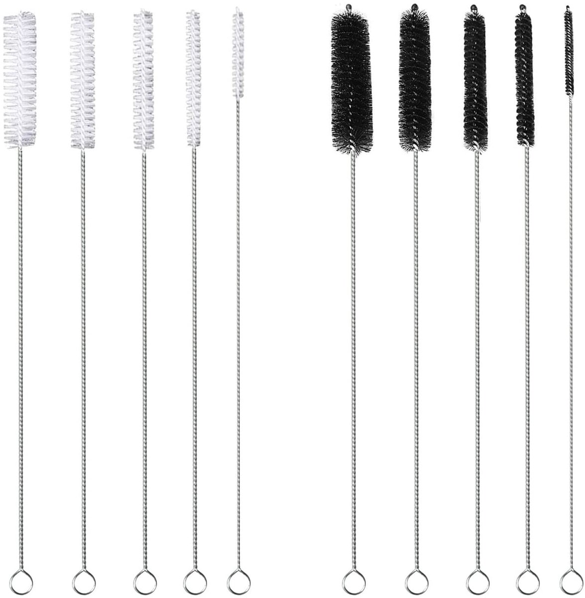 reinigingsborstel, 10 stuks, 30 cm, reageerbuisjes, borstel, fles, reinigingsborstels, melkslangborstel, buisborstel, reiniger voor het schoonmaken van gaten