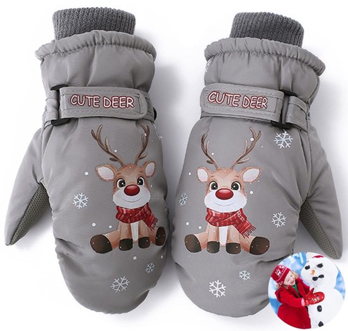 Dailygoody Waterdichte wanten Skihandschoenen voor kinderen Blauw