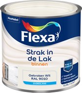 Flexa - Strak In De Lak Binnenlak Zijdeglans - Gebroken Wit / Ral 9010 - 250 Ml