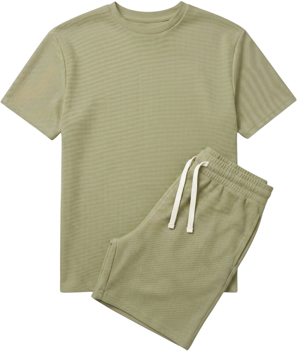 Zomerset Heren - Oversized T shirt en Shorts Heren - Twinset - GB-918 - Bruin - Maat XXL