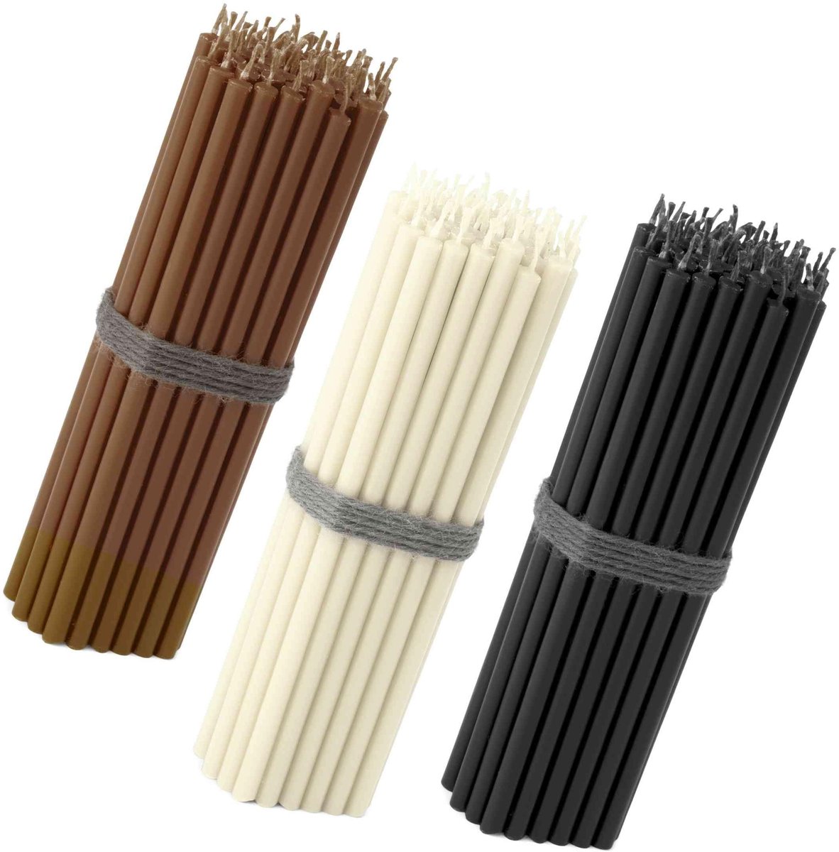 Dailygoods- Staafkaarsen Set van 150 - 16 cm - Druppelvrij - Roetvrij - Bruin/Crème/Zwart - Stijlvol - Ideaal voor Horeca/Decoratie - Kaarsen