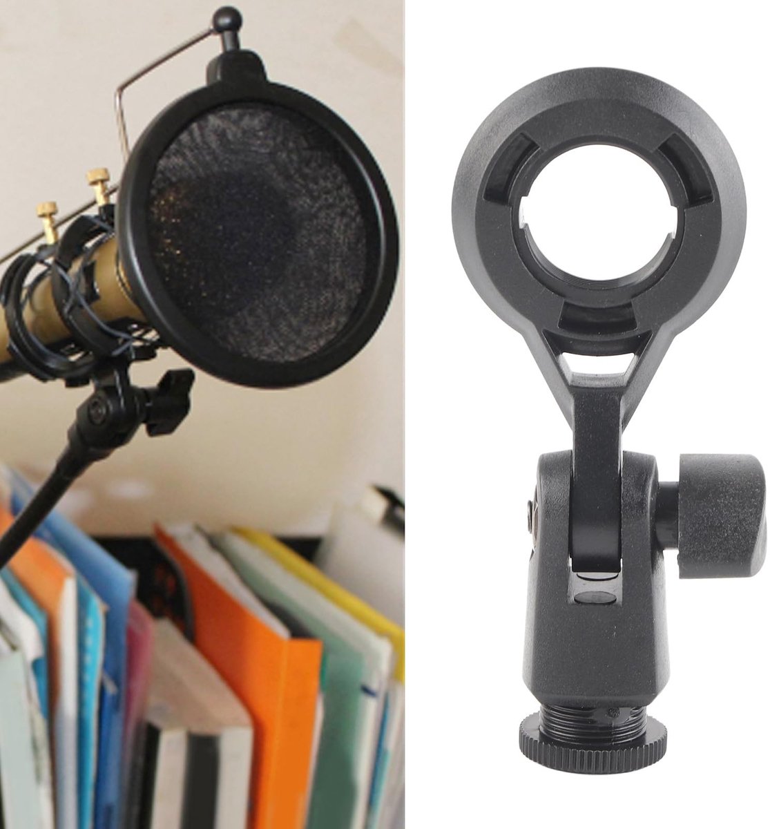 Dailygoods- Microfoonclip Universeel - 180° Verstelbare Houder - Desktop Beugel - Antivibratiehouder - Compatibel met 22 mm Microfoons - Draagbaar - Microfoonhouder