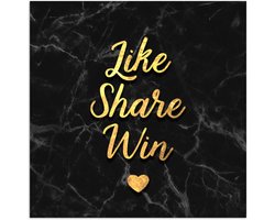 Poster 75x75 cm - Actie - Win - Goud - Marmer - Posters - Kamer decoratie - Wanddecoratie woonkamer - Muurdecoratie slaapkamer