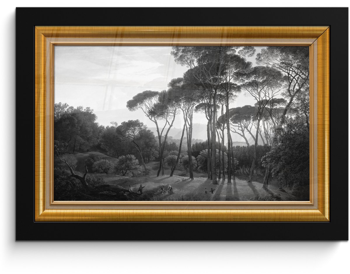 Poster in lijst - Fotolijst 30x20 cm - Posters - Italiaans landschap parasoldennen - Hendr