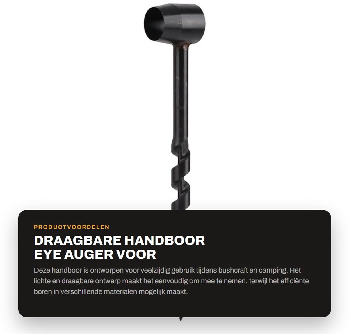Dailygoods- Handboor Draagbaar en Lichtgewicht - Zelftappende Schroef - Bushcraft - Camping - Houtbewerking - Geschikt voor Hard Hout - Boormachine