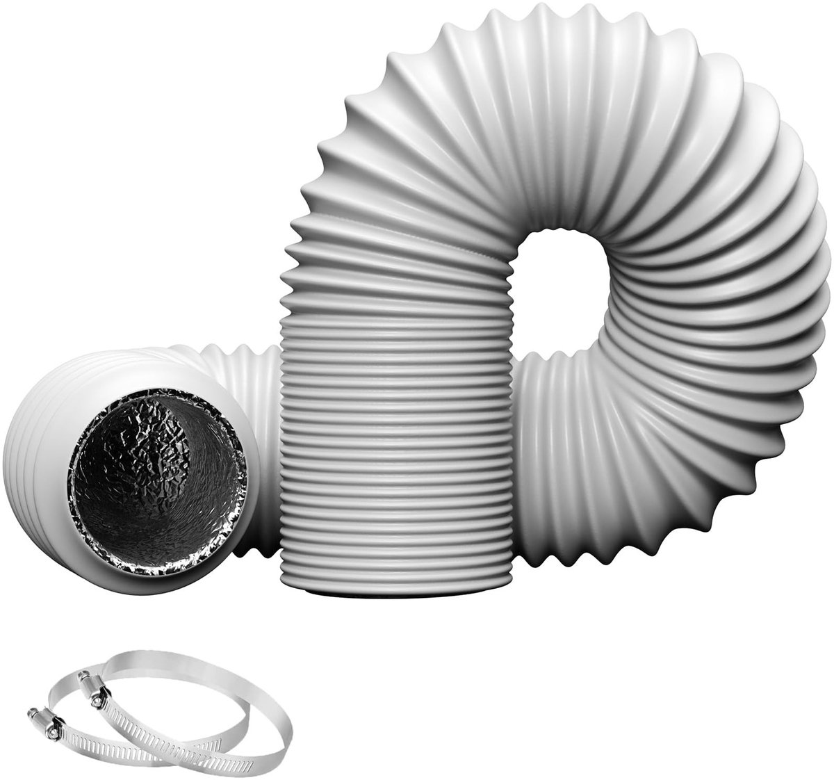 Dailygoods- Luchtkanaal 4 Inch - Flexibele Aluminium Afzuigslang - 13FT Lengte - 4 Laags Ventilatie - Geschikt voor Wasdroger/Kookkap - Universeel Gebruik - Ventilatieslang