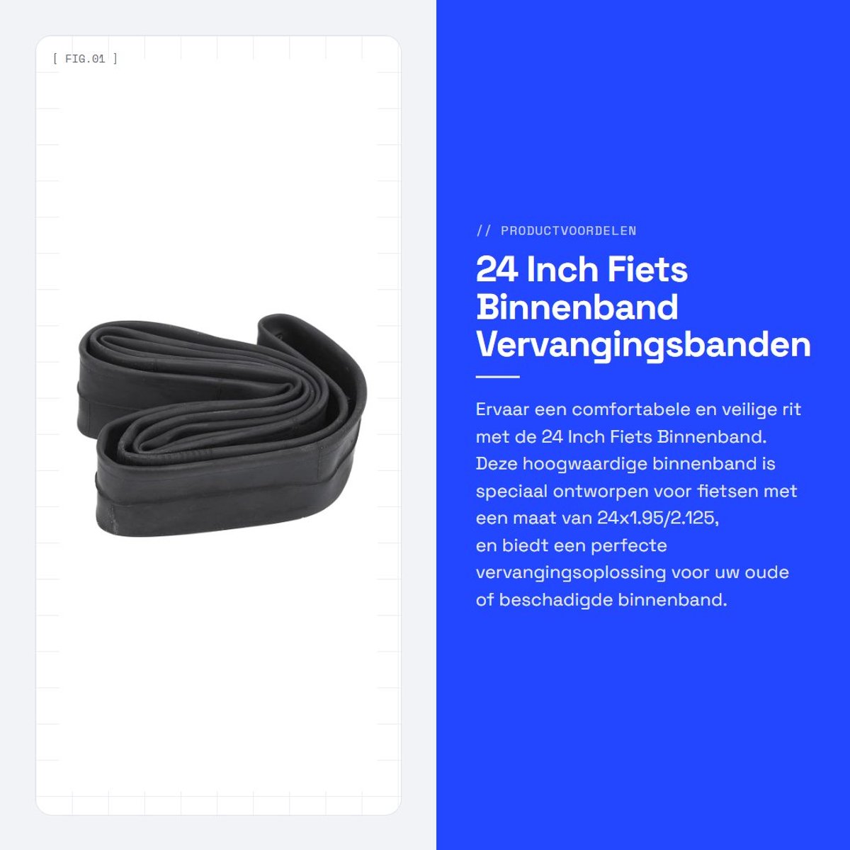 Dailygoods- Fiets Binnenband 24 Inch - Butylrubber - Schrader Ventiel - Vervanging - Comfortabel - Veilig rijden - Fietsslang