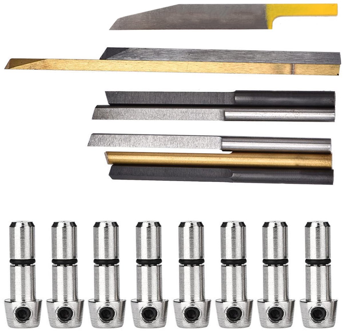 Dailygoods- Graveermes 8 Stuks - Juwelenverwerking - Hoge Precisie - Pneumatische Effect - Scherpe Beetjes - Voor Engraving Machines - Graveertool