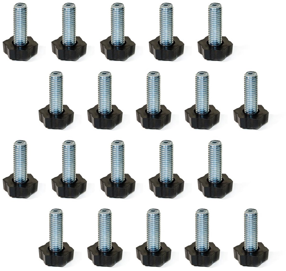 2020605 verstelbare voet voor meubels, schroefdraad M8x30mm, set van 20 stuks