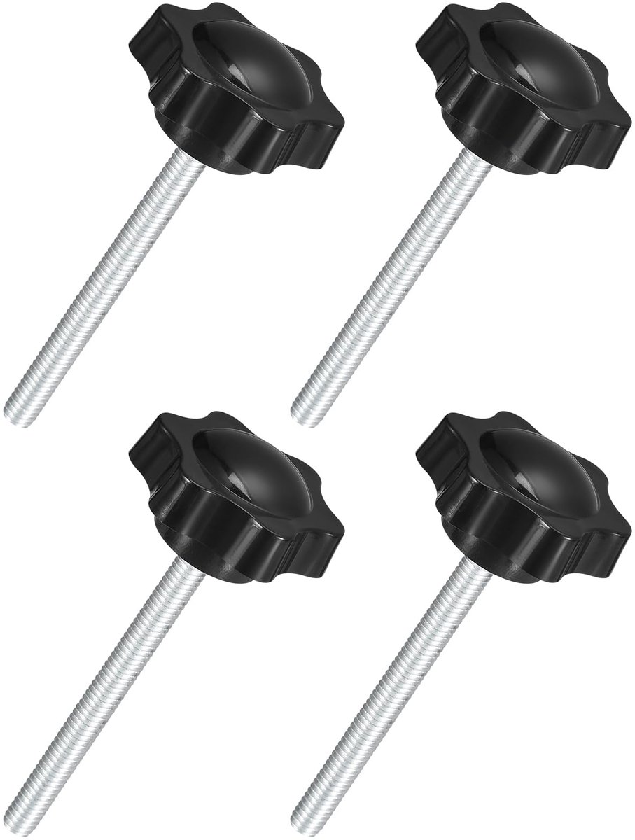 4 stuks M6 x 60 mm sterknoppen, spanknop in zeshoekige vorm, kunststof schroef, reserveknop, handmatige klem voor vervanging van parasolvoet
