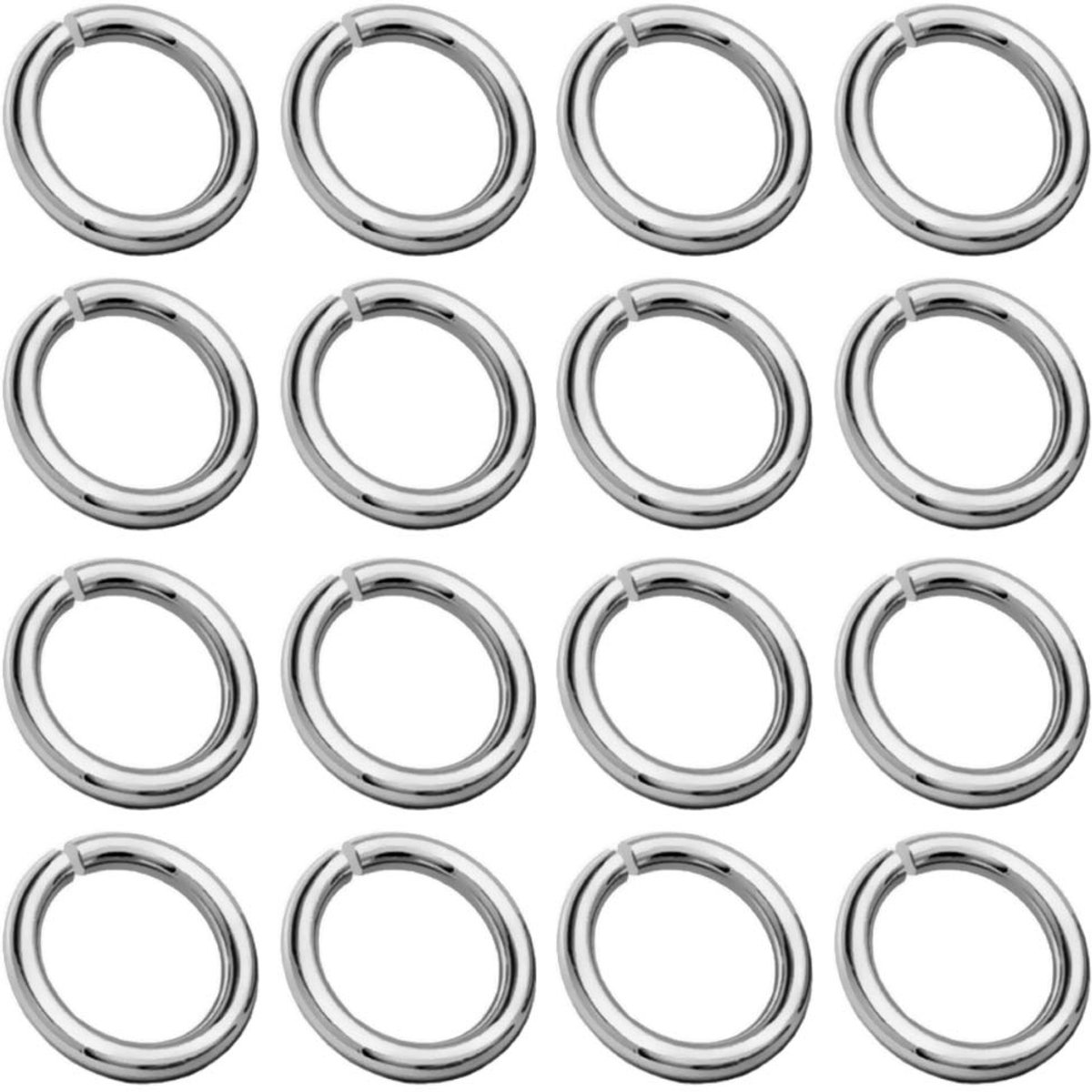 Springringen, Ø 4 mm, 925 sterling zilver, sieradenringen voor doe-het-zelf handwerk