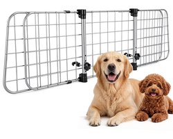 Nobleza Hondenrek auto - universeel - autorek hond - kofferbak - bagagerek - verstelbaar - L96-145/B30 cm - Zilver