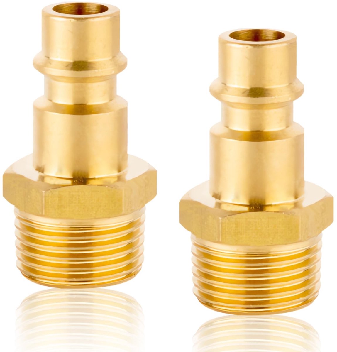 Dailygoods- Persluchtkoppeling Euro - 2 Stuks Messing - Buitendraad 1/2 Inch - Veerbelaste Snelkoppeling - Compact Ontwerp - Minimaliseert Luchtverlies - Luchtkoppeling