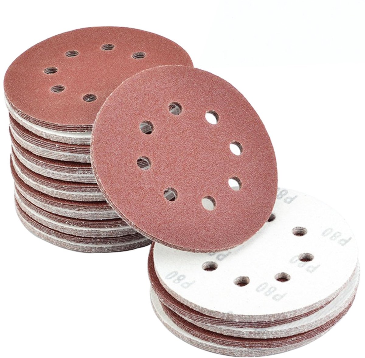 Dailygoods- Schuurschijven Set 112 Stuks - 125 mm Klittenband - Professionele 8 Gaten - Schuurpapier Assortiment - Grof/Fijn - Diverse Korrelgroottes