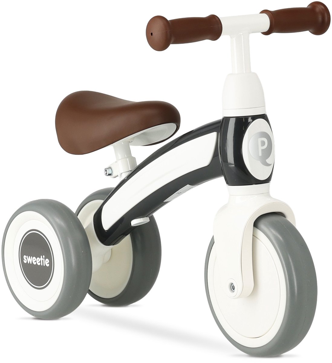 Qplay Sweetie Loopfiets - Driewieler 1-3 Jaar - Peuterfiets - Grijs