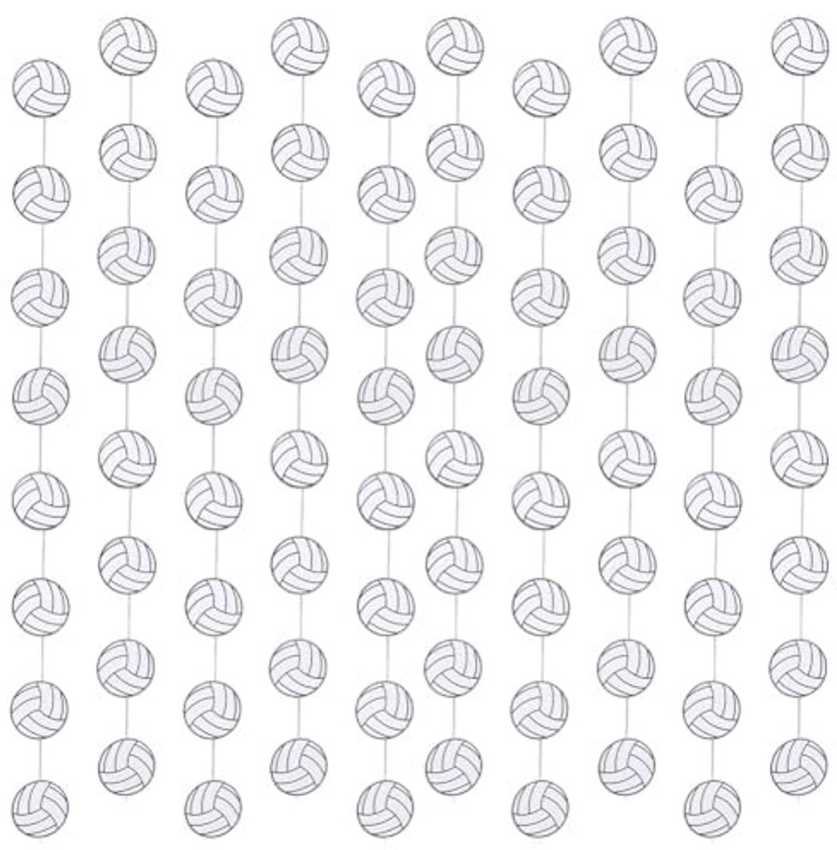 Volleybal Slinger - Feestdecoratie Papier - Feestversiering - Voorgemonteerd Ontwerp - 200 cm - Wit
