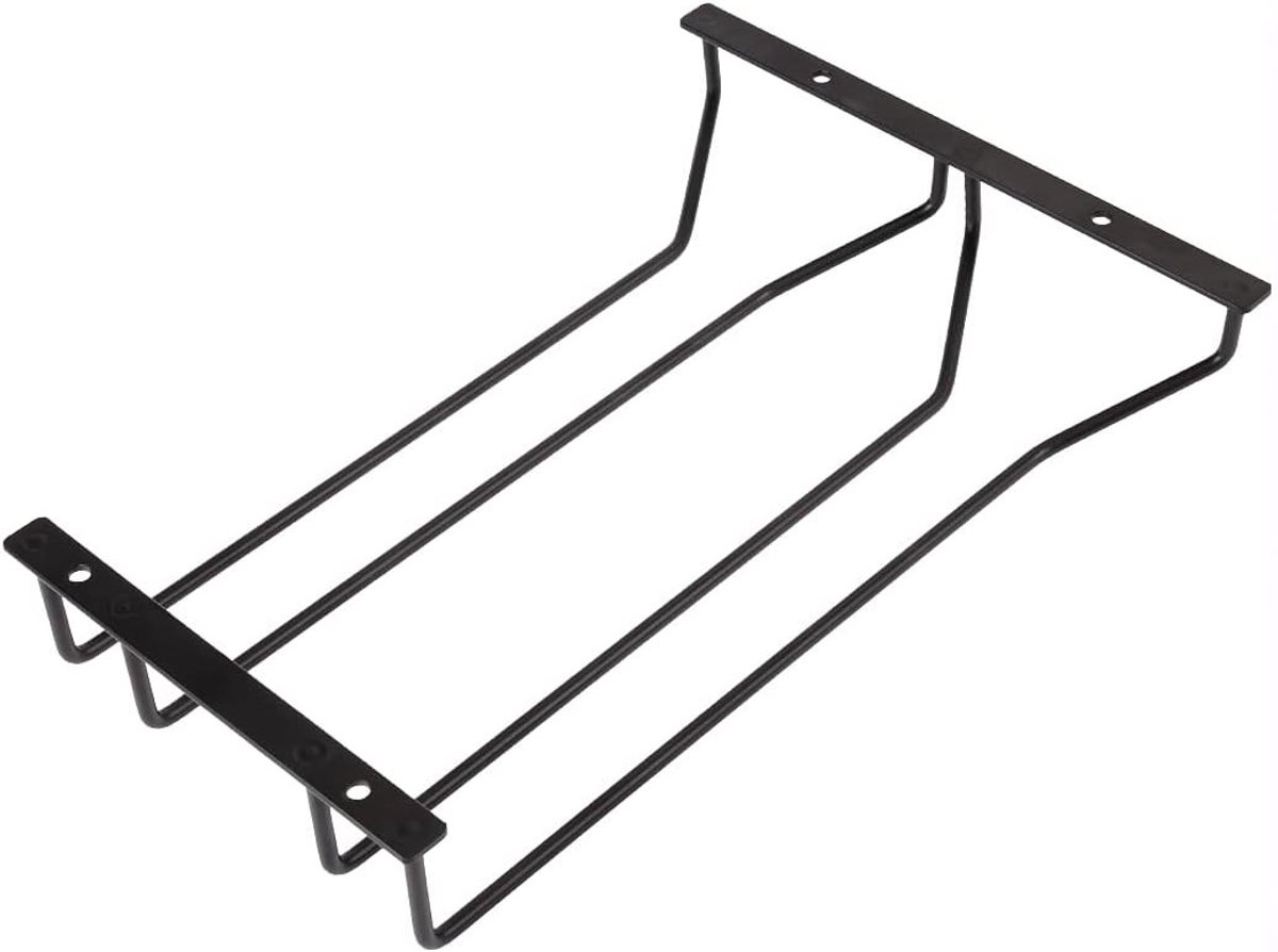 Elegante 30.5 cm wijn glazenhouder voor onder de plank, ideaal voor opslag, 2 rijen, perfect voor wijnliefhebbers
