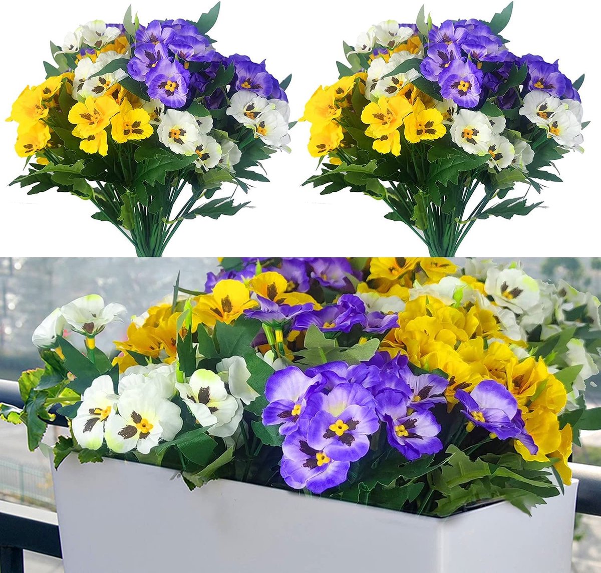 viooltje kleine wilde bloem madeliefje 6 bundels faux plastic paarse bloemen voor thuis bruiloft keuken tuintafel centerpieces indoor outdoor decor (gemengde kleur)