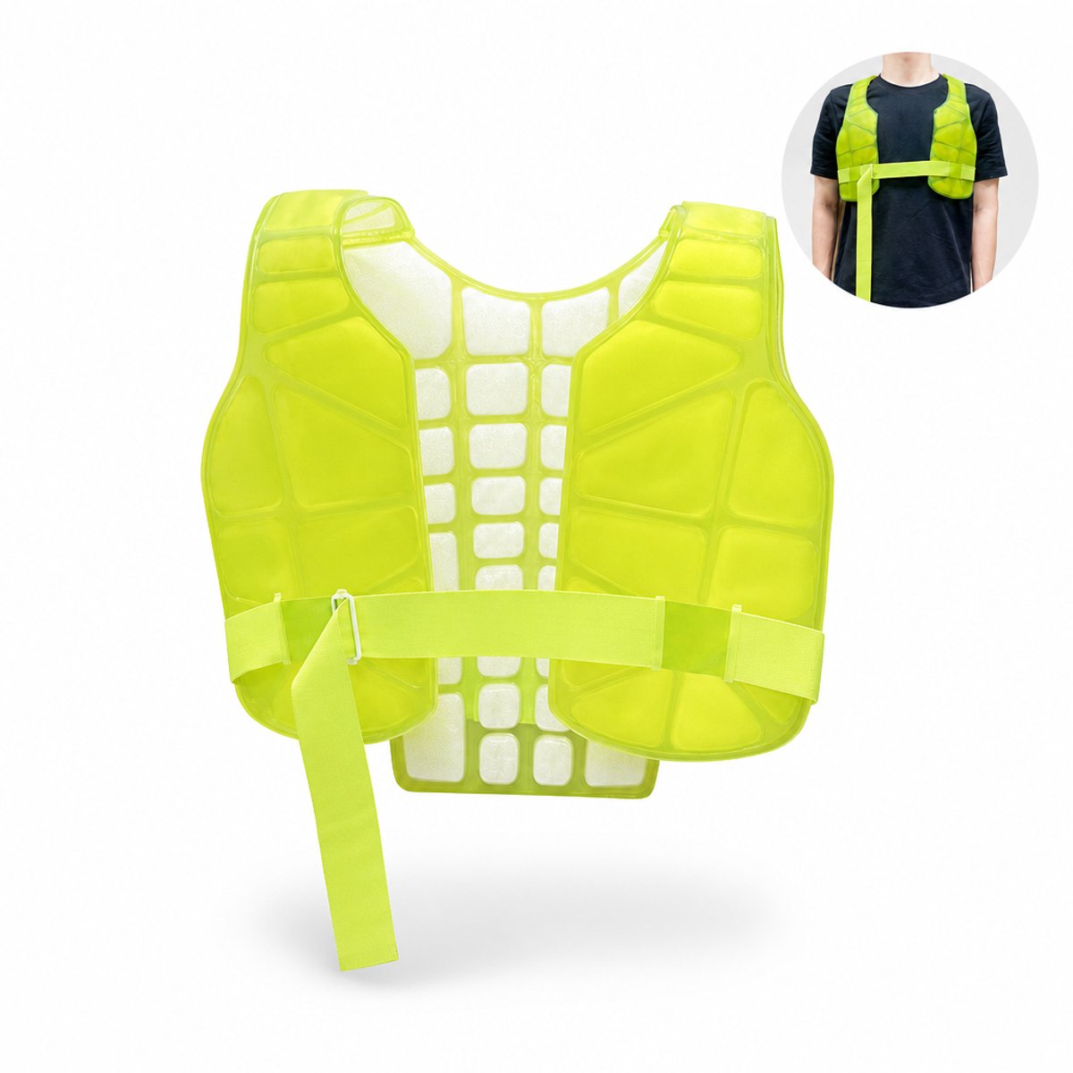 Ryoudavell Professioneel Koelvest voor Hete Dagen Comfortabel Vest met Gel-technologie Draagbare Body Airco voor Directe Verkoeling Must-have voor Buitenwerkers in Bouw & Logistiek Lichtgewicht Herbruikbaar Koelsysteem Geel